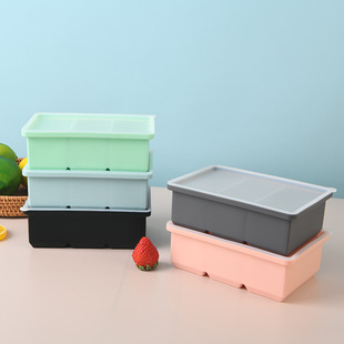 New Direct Supply Large Size 3-Hole Silicone Ice Tray with Lid DIY Creative Three-Compartment Ice Mold Kitchen Ice Making Tool