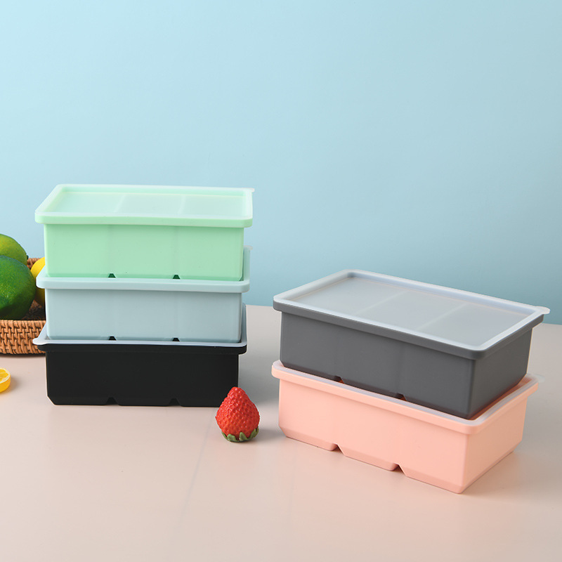 New Direct Supply Large Size 3-Hole Silicone Ice Tray with Lid DIY Creative Three-Compartment Ice Mold Kitchen Ice Making Tool New Direct Supply Large Size 3-Hole Silicone Ice Tray with Lid DIY Creative Three-Compartment Ice Mold Kitchen Ice Making Tool