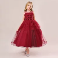 Miqiaikids Летнее детское фотографическое платье-проп для съемки - платье из фатина для вечера, розовый/белый/шампанское, 120-170 см