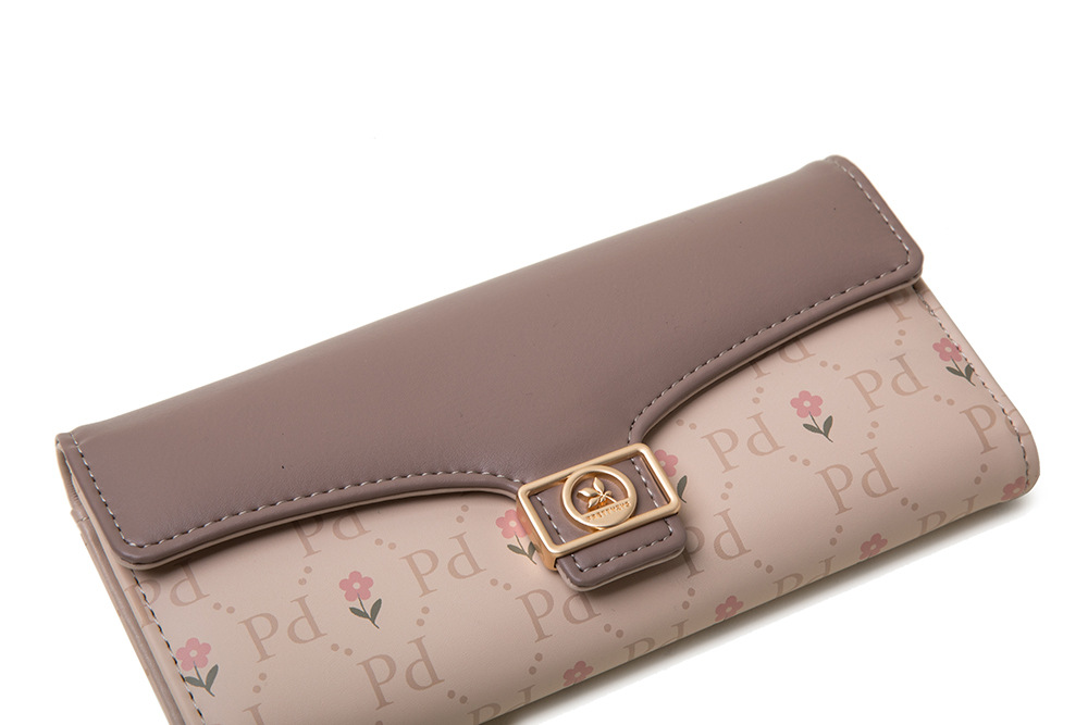 All Seasons Season Women'S Gender Women's Flower Pu Leather Buckle Wallets