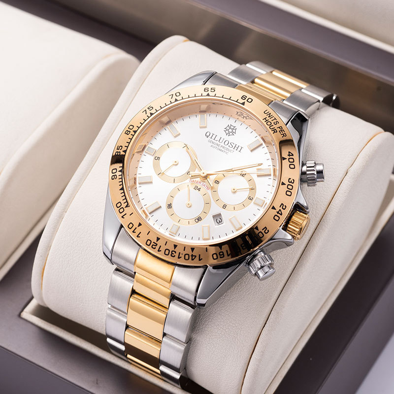 금 강철 벨트 - 금 원 흰색 표면