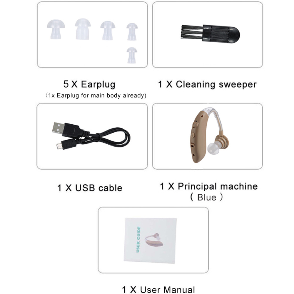 Oído-back audífono G transfronterizo 25 Inglés USB reducción de ruido ajustable larga resistencia auriculares inalámbricos mayores sordos