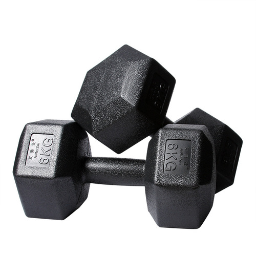 Hexagonal dumbbell men's home fitness equipment 5kg 10kg children's primary school dumbbell arm muscle training women's plastic