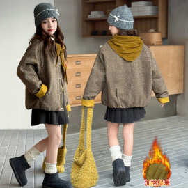 女童中大童2025秋冬新款韩版F8502款内绗棉棉衣外套