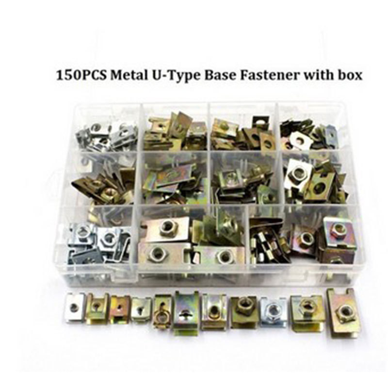 Coche universal mezclado embalado caja clip de metal Reed tuerca clip tuerca pad 150 unids