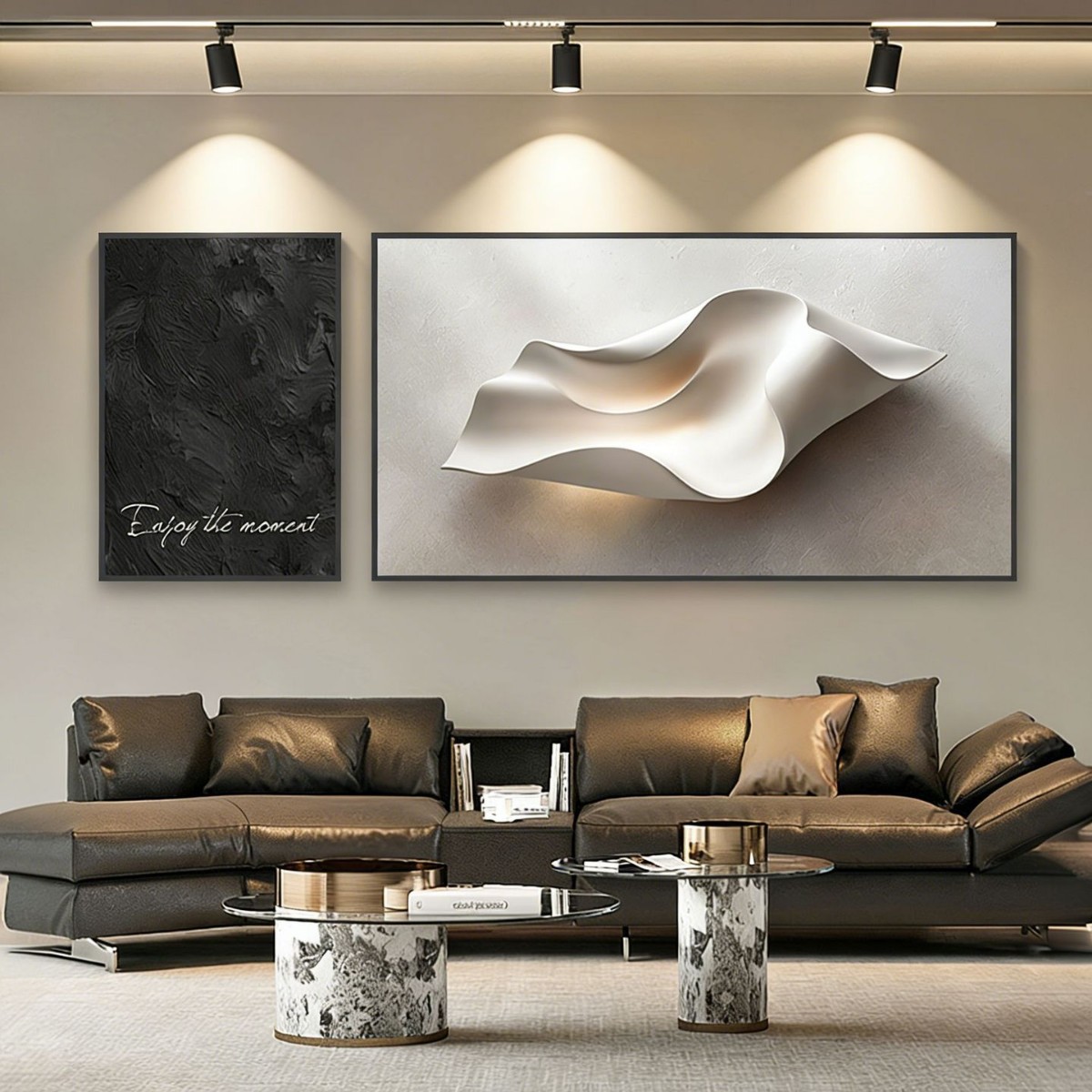 Luz de lujo de alto nivel pintura de decoración de la sala de estar estereoscópica abstracta sofá fondo pintura mural simple moderna pintura colgante