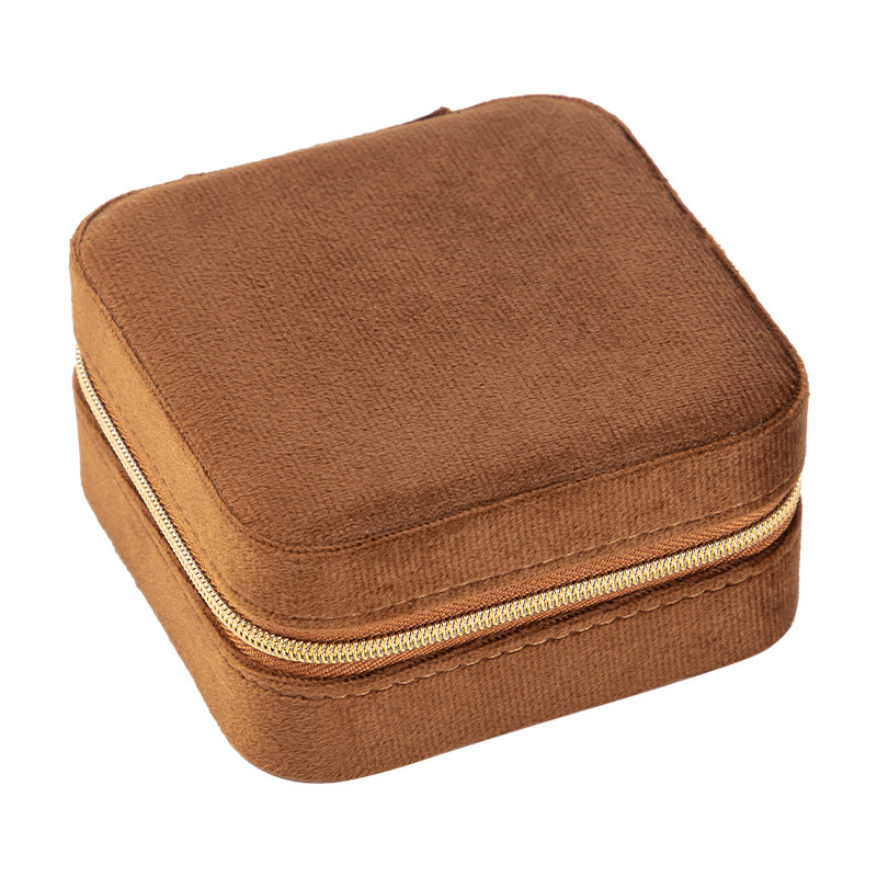 Caja de joyería de terciopelo del fabricante original, caja de almacenamiento de joyería de estilo europeo y americano, de una sola capa, portátil, de viaje, de alta gama.