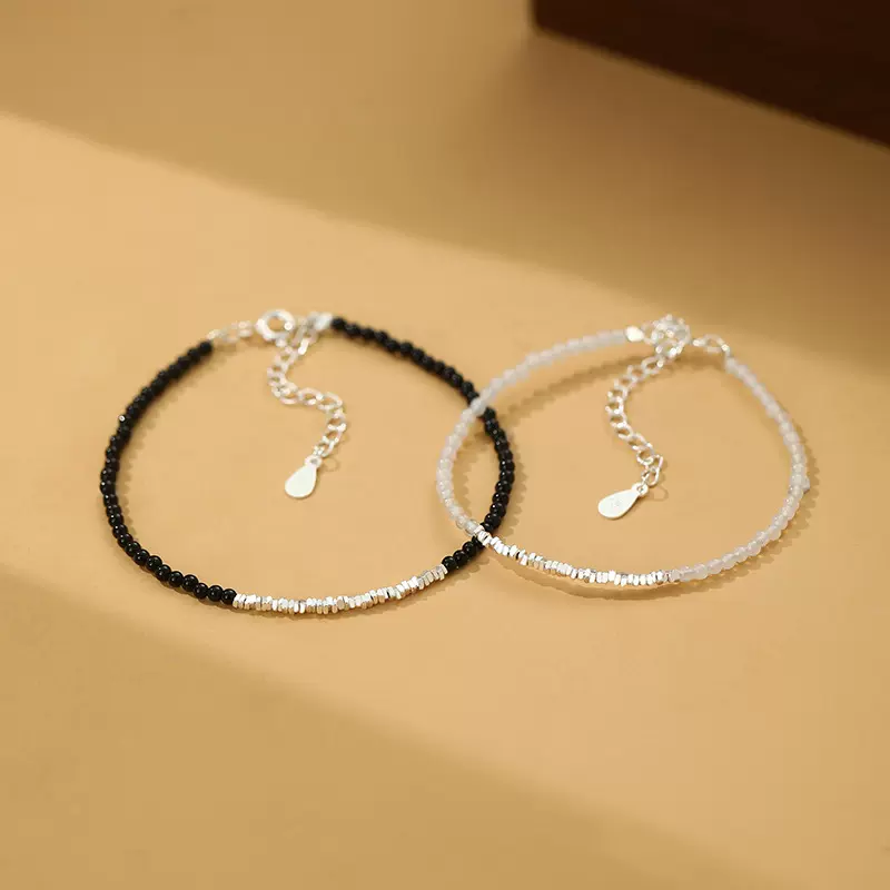 阿宝S999足银国风玛瑙情侣手链文艺百搭中式古风气质温柔礼物代发