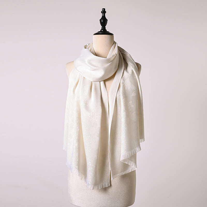 Sciarpa da donna estiva double face, versatile, con stampa, design semplice, accessorio per capospalla._voghion.com