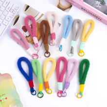 小清新毛绒手机挂绳挂件配饰马卡龙色包包钥匙挂件实用手机链挂饰