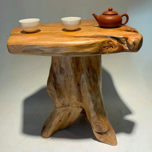 Log root carving living room mushroom stool Chinese style wooden pier ornaments tea table stool B&B balcony beautiful and convenient leisure stool