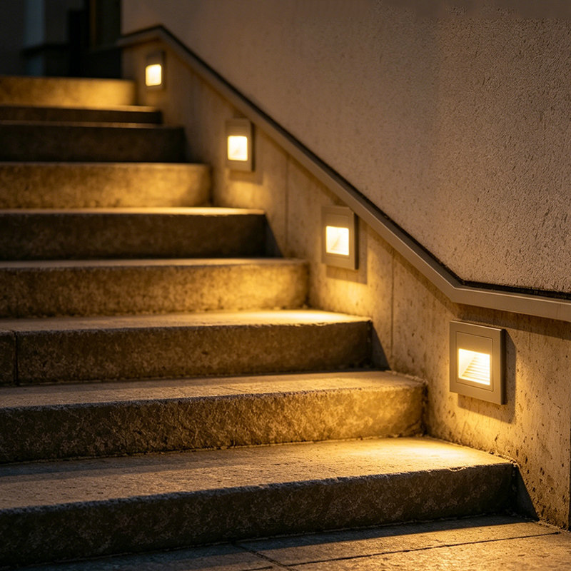LED incrustado lámpara de anclaje lámpara de esquina al aire libre impermeable 86 paso de inducción del cuerpo humano paso pasillo escalera sin