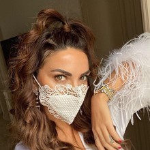 速卖通ebay亚马逊跨境外贸挂耳式水溶夹层防嗮放尘雾面罩蕾丝口罩