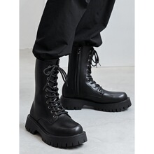 马丁靴男款英伦风高帮厚底增高工装皮靴子男士真皮高筒机车潮男靴