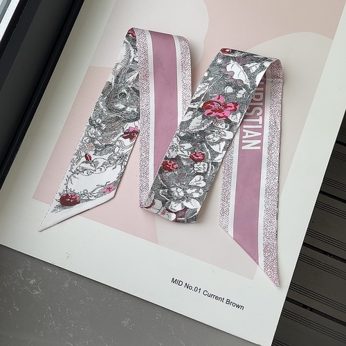 New style rabbit bag scarf long strip small bow tie narrow hair band wrapped around the handle of the lady's handbag and tied with a ribbon 