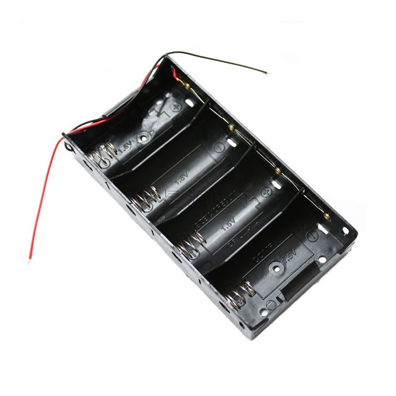 电池盒 四节一号 可装4节1号电池 带粗线 并联