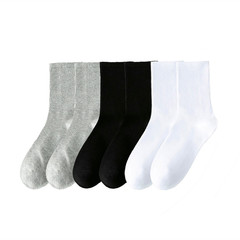 High-top solid color men's and women's socks, macaron-colored stockings, street fashion socks, ins-style European and American sports cotton socks, skateboard socks