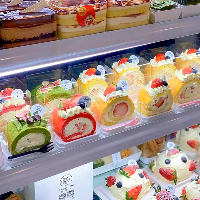 2寸3寸小蛋糕盒酥皮大泡芙蛋糕卷包裝盒烘焙正方形切塊蛋糕盒帶蓋