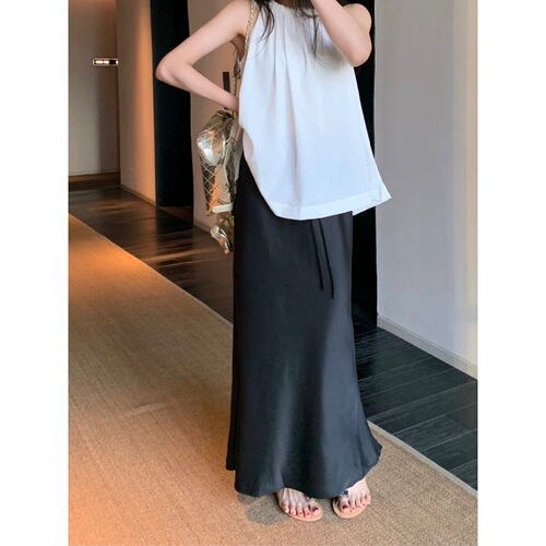 Large size fishtail skirt, high-waist, retro mid-length skirt, hip skirt, fat mm, 200kg, slightly fat, covering the belly, making it look thin