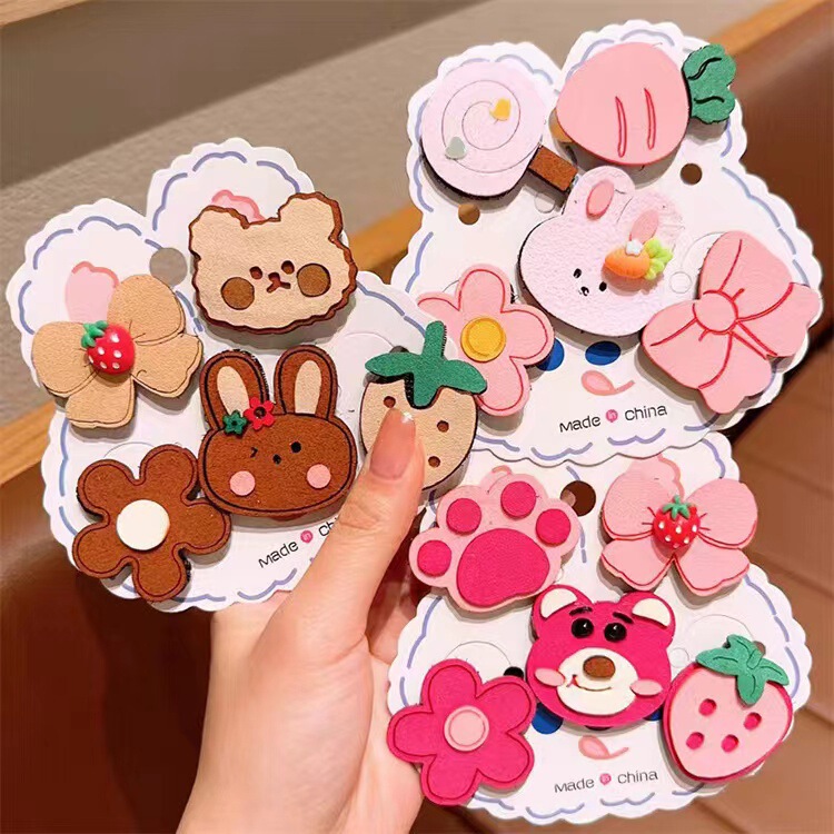 Children post cute small animal Velcro baby does not hurt hair broken hair artifact little girl hair volume small bangs stickers