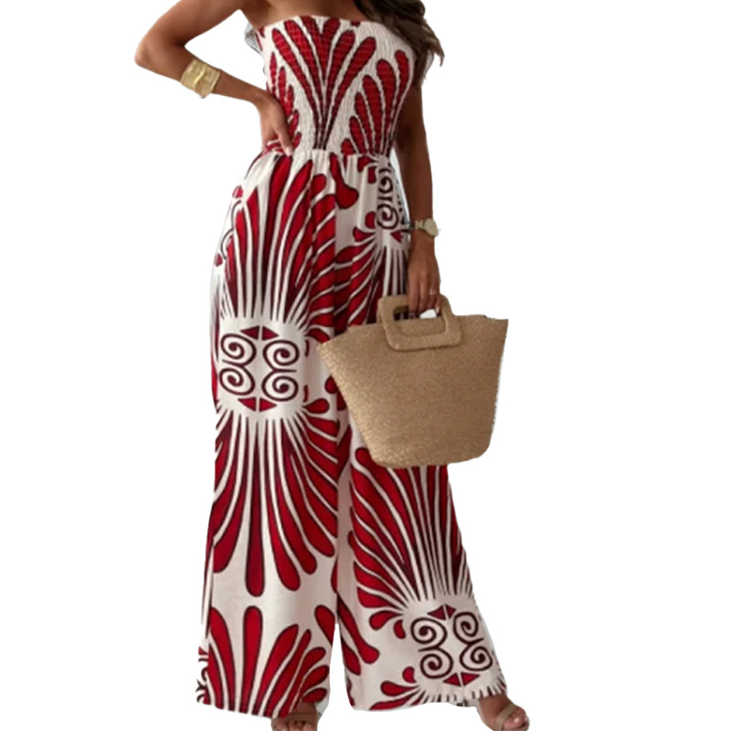 Women's Spring Temperament Is Elegant And Trendy, One-Shoulder Bandeau Waist Jumpsuit_ecoleips.com