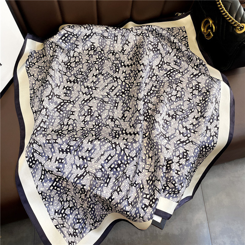 70cm pequeña toalla cuadrada primavera y otoño universal sensación de alto nivel de seda simulación bufandas de seda para mujeres con camisa de decoración profesional bufandas de cuello