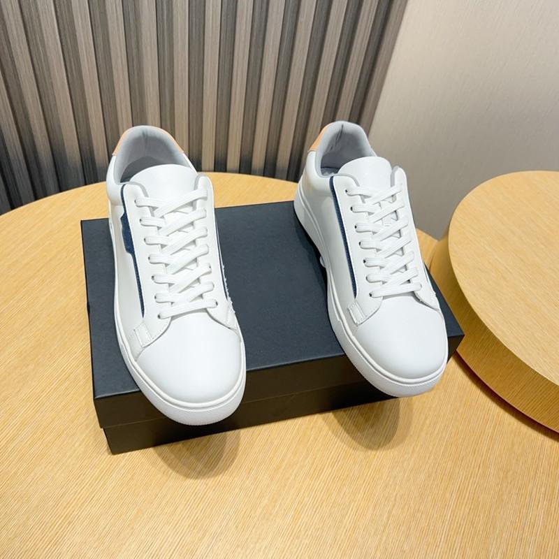 Bos New Comfortable Cowhide Sports Shoes Men's Round Toe Men's Low-Top Casual Sneakers Trendy Color Matching Versatile Men's Shoes