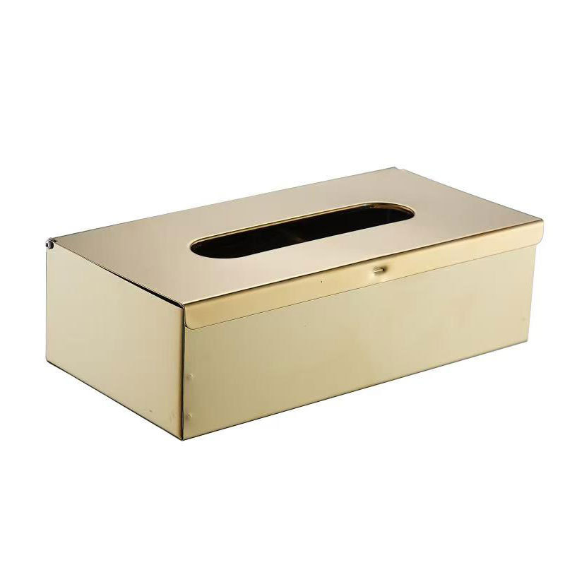 En stock al por mayor Hotel baño suministros caja de pañuelos de acero inoxidable caja de papel higiénico cuadrado mesa de escritorio caja de pañuelos