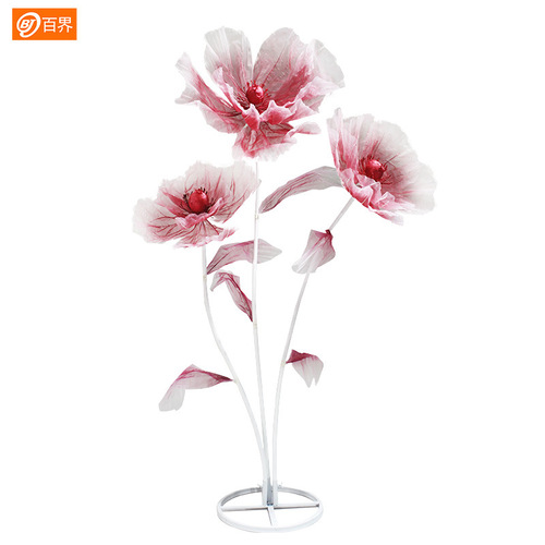 Museum-Grade Prop Decor Window Synthetic Flowers Large Colorful Flower Finished Products Screen Printing Handmade Flowers Indoor Outdoor Decorations