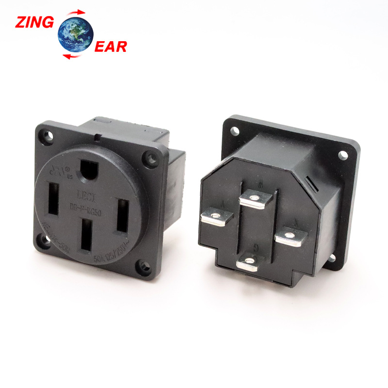 美式大功率插座 美规50A大电流插座 四孔美标储能 工业 电器插座