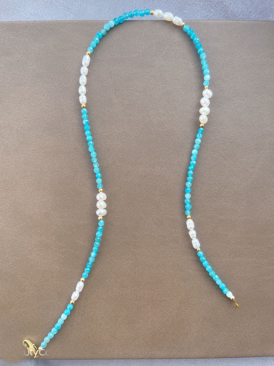 25g Weight Beads Pendant Material Necklace Classification Titanium Steel Chain Material 1 Piece Quantity Holiday, Daily Occasion Beaded, natural stone, Titanium Steel Material Geometric Pattern Women's Gender Beaded Design Simple Style Style Simple Style Geometric Beaded Natural Stone Titanium Steel Necklace In Bulk 28