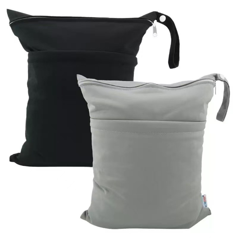 Cross-Border Amazon Waterproof and Anti-Dirty Wet Bag Double Zipper Baby Diaper Bag Storage Bag Hanging Bag Washable Bag