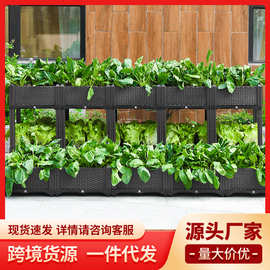 家庭阳台种植箱果蔬种菜盆多层塑料花盆长方形槽特大家用种菜神器