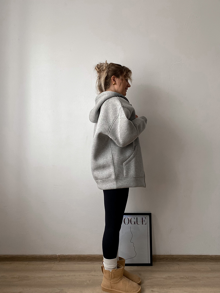 Women's Clothing autumn and winter hooded long sleeved jacket zipper basic jacket new women's casual sweatshirt_voghion.com