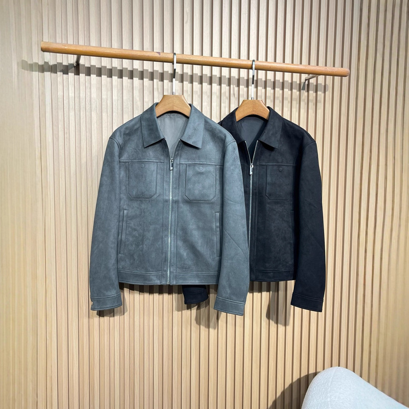 European High-End Autumn and Winter New 25L Suede Eco-Friendly Leather Lapel Jacket Wholesale Private Domain Supply