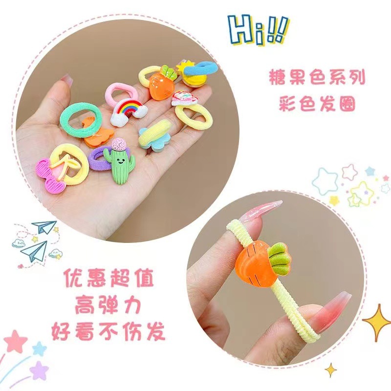Las bandas de goma para niños no dañan el cabello, anillo de toalla de dibujos animados para bebés, alta elasticidad, cuerda para atar el cabello para niñas, banda de goma para bebés