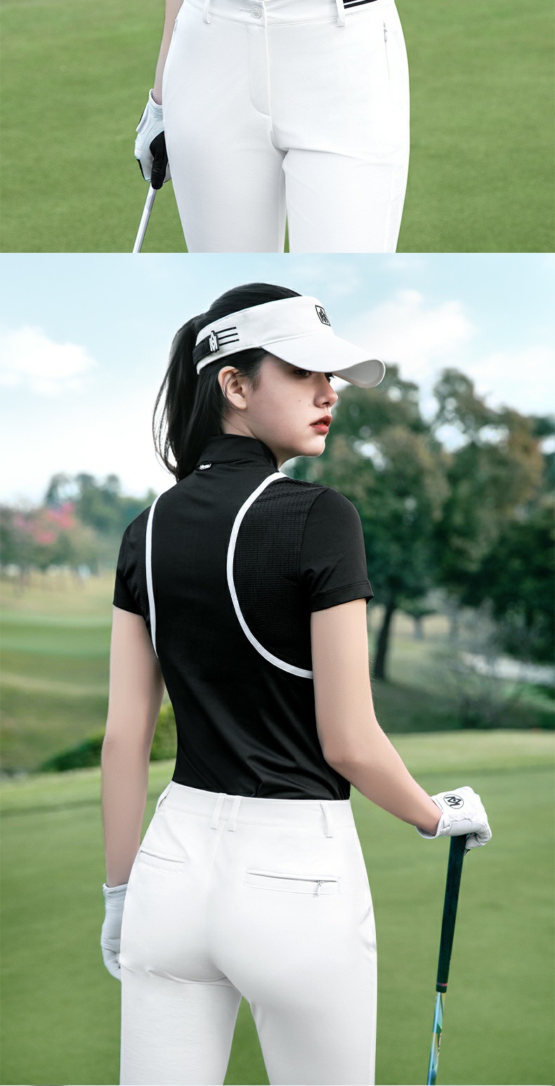 Áo thun nữ cổ tròn tay ngắn golf tennis thể thao UPF50 hút ẩm — Áo trắng [lưới thoáng khí/diệt khuẩn cấp 3A/hút ẩm/UPF50] M25YF039, Áo đen [lưới thoáng khí/chống vi khuẩn cấp 3A/hút ẩm/UPF50] M25YF039 chi tiết 5