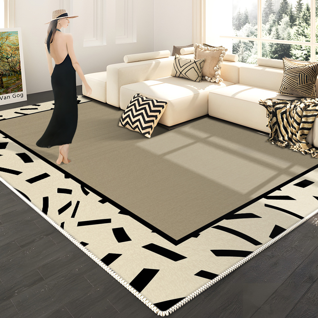 侘寂仿羊絨床邊毯臥室地毯沙發茶几毯奶油風榻榻米地墊主臥防滑墊