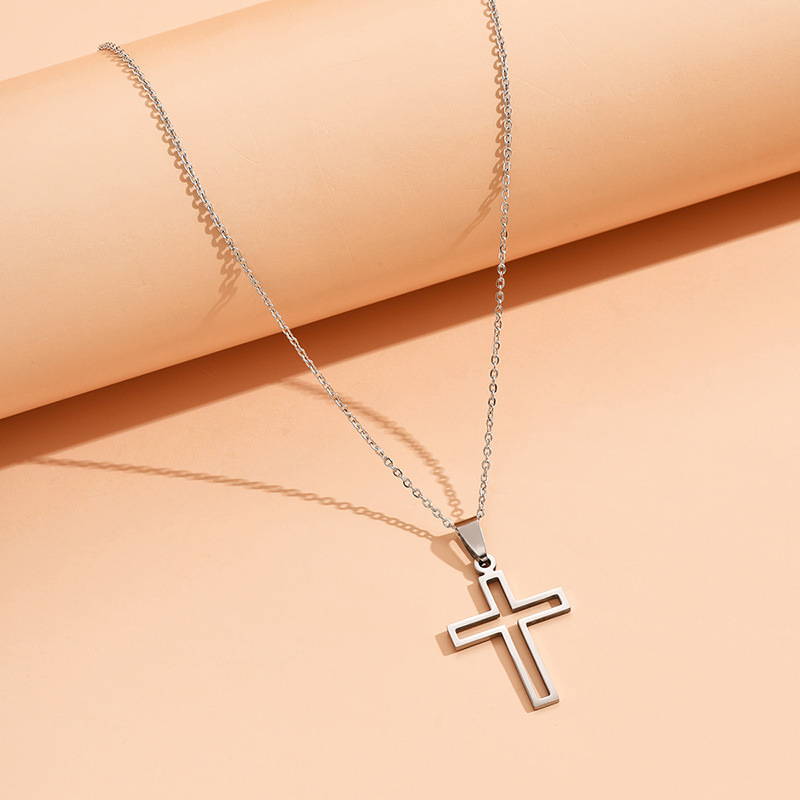 Original Design Cross Stainless Steel Plating Pendant Necklace 1 Piece
