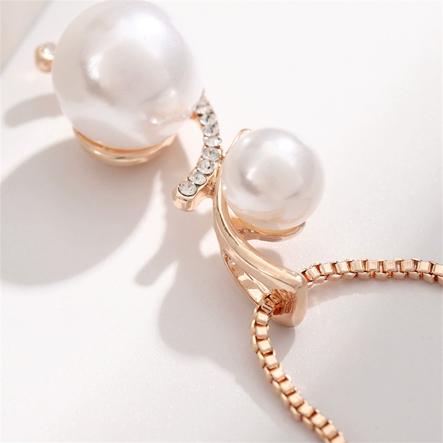 Модные свадебные украшения, ожерелье и серьги с жемчугом, комплект, европейский стиль, набор из 2 предметов