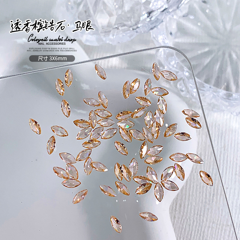 반투명 샴페인·후작 3x6mm 싱글