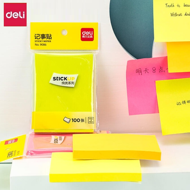 Deli 9086 Fluorescent Post-it Notes 100 Post-it Notes Color Post-it Notes Notes Blank Tearable Post-it Notes Deli 9086 Fluorescent Post-it Notes 100 Post-it Notes Color Post-it Notes Notes Blank Tearable Post-it Notes