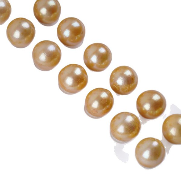 golden round beads from pearl