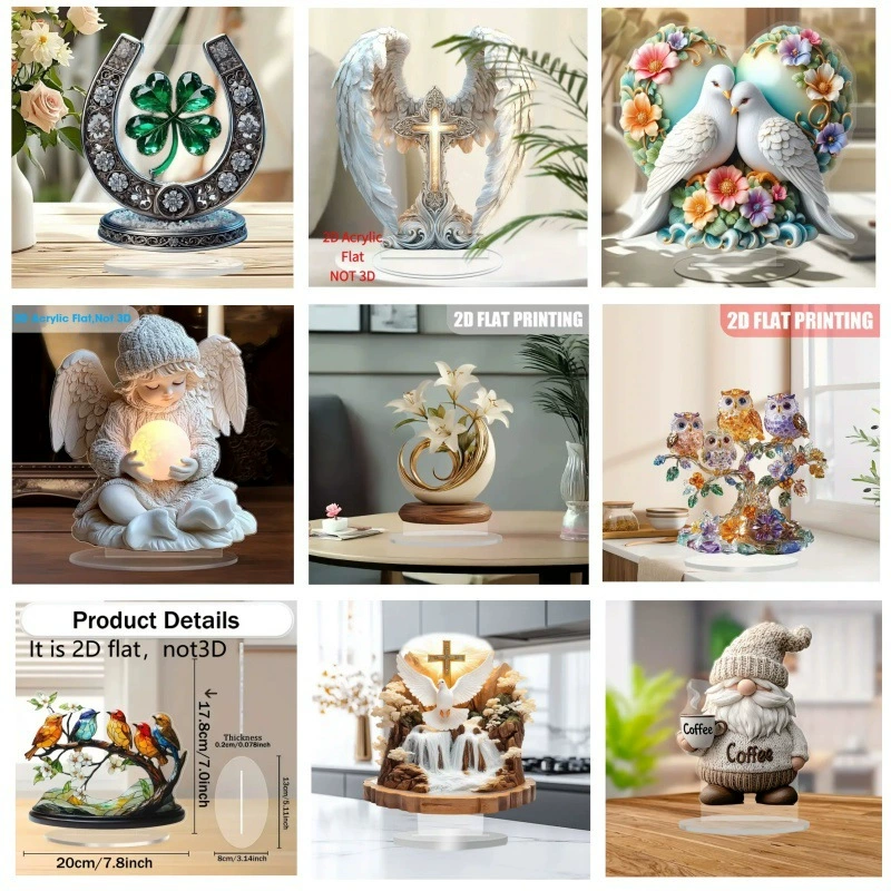 2d плоский очаровательный ангел со светящимися пулями акриловая дисплей идеально подходит для офисных столов и гостиной