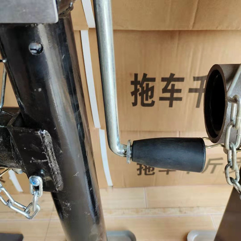 手摇拖车千斤顶拖挂房车驻车支腿半挂车支腿游艇平板支架5吨方管