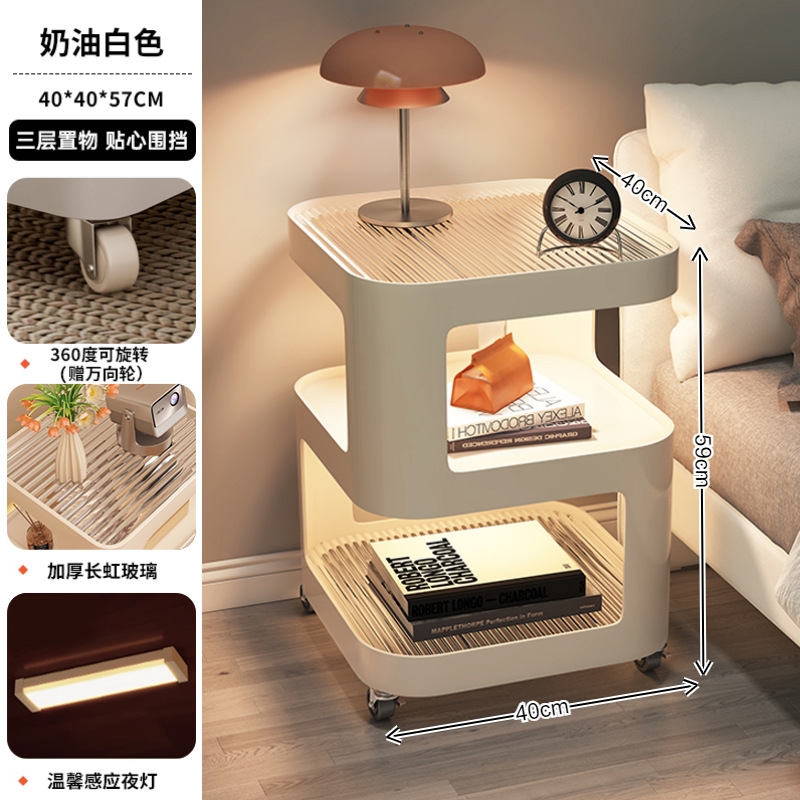 Mesa de cabezal de cama dormitorio armario de almacenamiento armario de almacenamiento estante de libros simple estante de visualización multifuncional estante de almacenamiento lateral doméstico