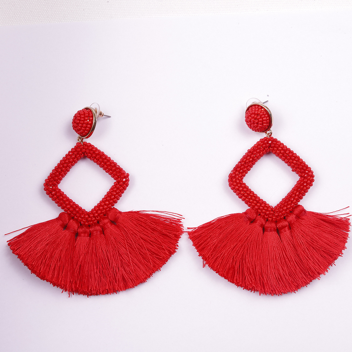 F 스타일 쌀 구슬 귀걸이