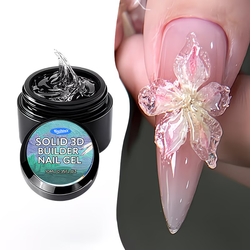 Kineshinex Transparent Non-Sticky Nail Extension Gel for Quick DIY Nail Art 3D Sculpting Flowers, Etc