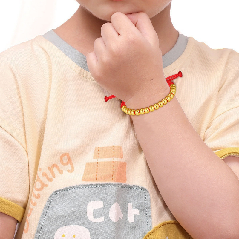 2026 Shuibei Baby Gold Bracelet Ten Perfect Women's Pure Gold 999 Fortune Beads Full Moon Baby One Year Old Pure Gold 2026 Shuibei Baby Gold Bracelet Ten Perfect Women's Pure Gold 999 Fortune Beads Full Moon Baby One Year Old Pure Gold