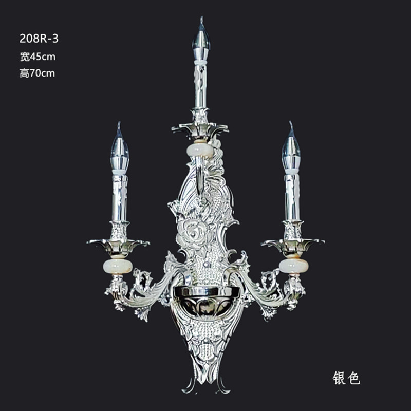 Gran lámpara de pared de cristal francés de lujo retro Villa sala de estar vestíbulo lámpara de pared del hotel lámpara de pared interior europea